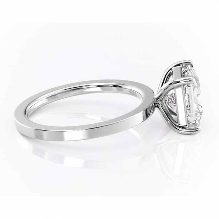 Inel de logodnă Georgiana din aur Alb 14kt cu moissanite tăietură princess – Profil pătrat rafinată pentru profil înalt | Personalizează și configurează gratuit online [2]