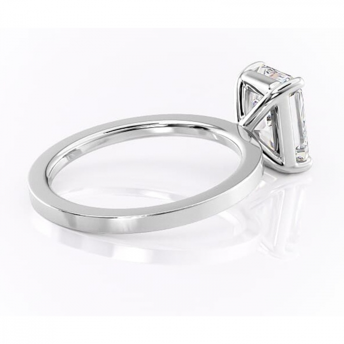 Inel de logodnă Georgiana din aur Alb 14kt cu moissanite tăietură radiantă – Profil pătrat rafinată pentru profil înalt | Personalizează și configurează gratuit online [3]