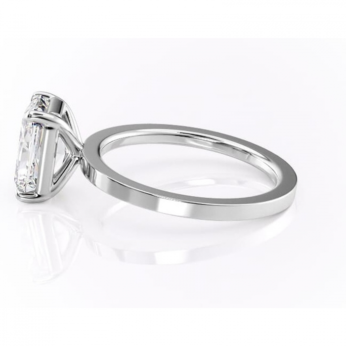 Inel de logodnă Georgiana din aur Alb 14kt cu moissanite tăietură radiantă – Profil pătrat rafinată pentru profil înalt | Personalizează și configurează gratuit online [6]