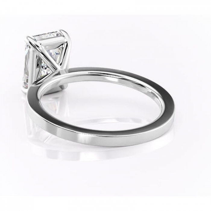 Inel de logodnă Georgiana din aur Alb 14kt cu moissanite tăietură radiantă – Profil pătrat rafinată pentru profil înalt | Personalizează și configurează gratuit online [4]