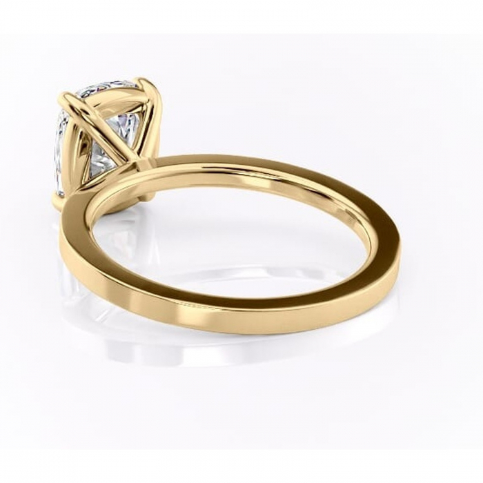 Inel de logodnă Georgiana din aur Galben 14kt cu moissanite tăietură pernă – Profil pătrat rafinată pentru profil înalt | Personalizează și configurează gratuit online [4]