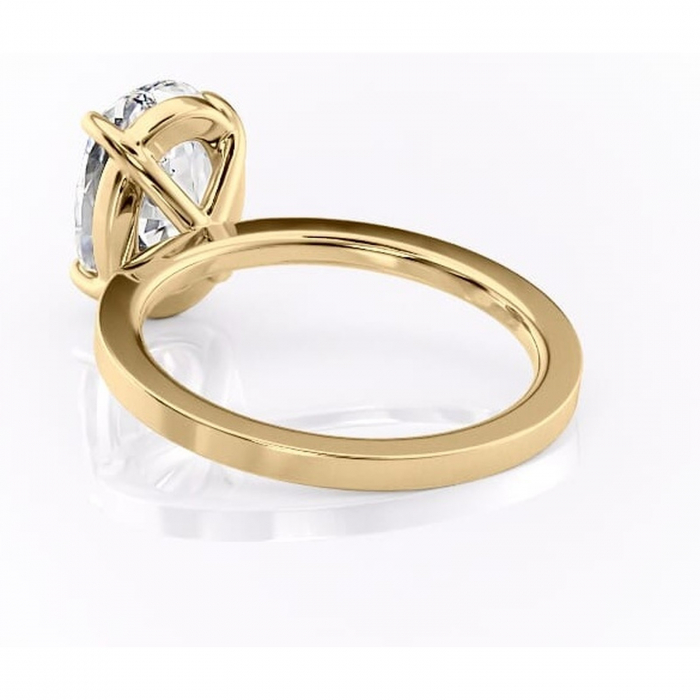 Inel de logodnă Georgiana din aur Galben 18kt cu moissanite tăietură ovală – Profil pătrat rafinată pentru profil înalt | Personalizează și configurează gratuit online [4]