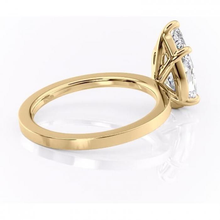 Inel de logodnă Georgiana din aur Galben 14kt cu moissanite tăietură pară – Profil pătrat rafinată pentru profil înalt | Personalizează și configurează gratuit online [3]