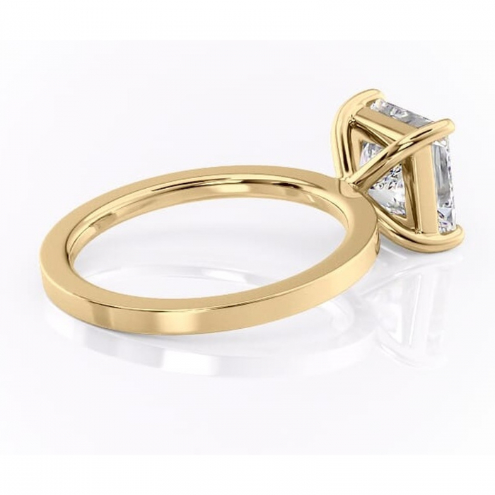 Inel de logodnă Georgiana din aur Galben 14kt cu moissanite tăietură princess – Profil pătrat rafinată pentru profil înalt | Personalizează și configurează gratuit online [3]