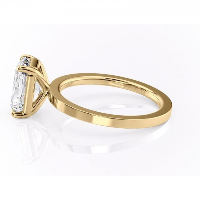 Inel de logodnă Georgiana din aur Galben 14kt cu moissanite tăietură radiantă – Profil pătrat rafinată pentru profil înalt | Personalizează și configurează gratuit online [6]