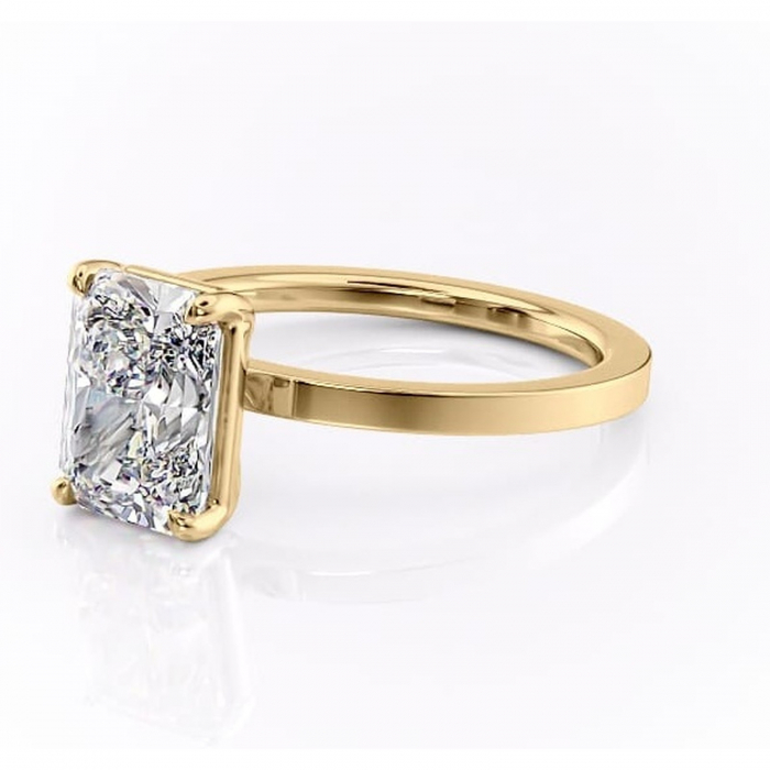 Inel de logodnă Georgiana din aur Galben 14kt cu moissanite tăietură radiantă – Profil pătrat rafinată pentru profil înalt | Personalizează și configurează gratuit online [7]