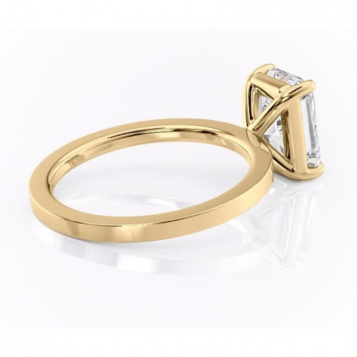 Inel de logodnă Georgiana din aur Galben 14kt cu moissanite tăietură radiantă – Profil pătrat rafinată pentru profil înalt | Personalizează și configurează gratuit online [3]