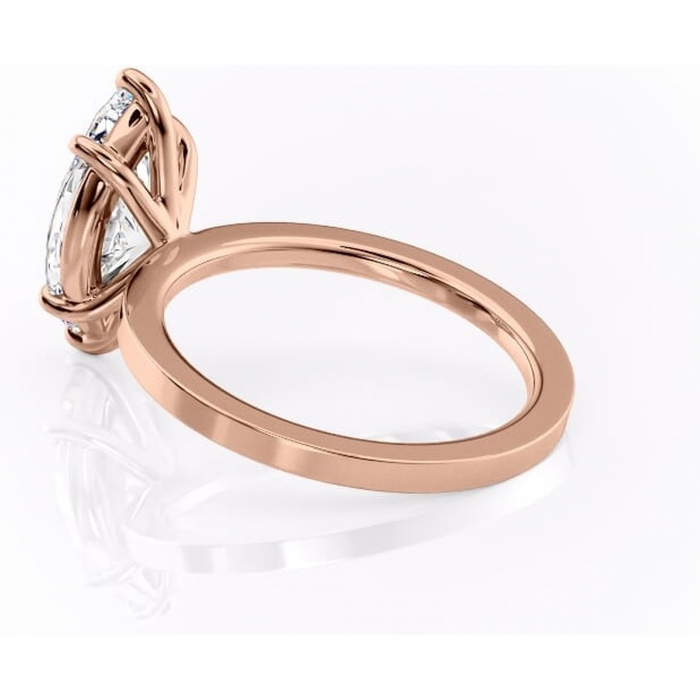 Inel de logodnă Georgiana din aur Rose 14kt cu moissanite tăietură marquise – Profil pătrat rafinată pentru profil înalt | Personalizează și configurează gratuit online [5]