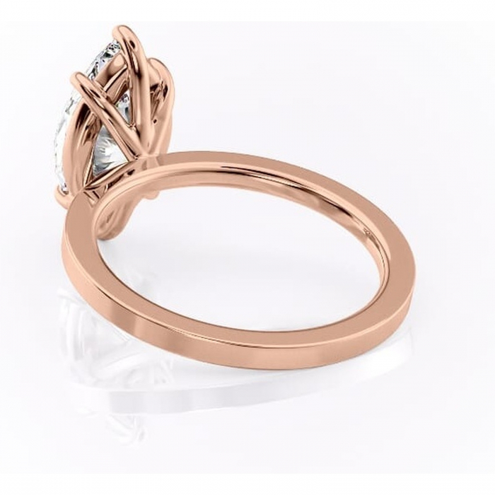 Inel de logodnă Georgiana din aur Rose 14kt cu moissanite tăietură marquise – Profil pătrat rafinată pentru profil înalt | Personalizează și configurează gratuit online [4]