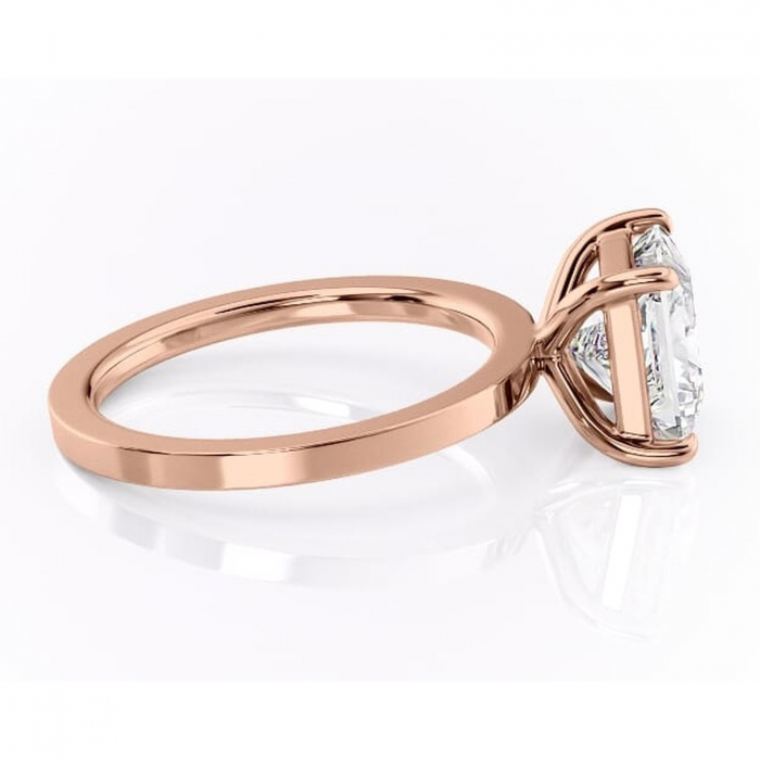 Inel de logodnă Georgiana din aur Rose 18kt cu moissanite tăietură princess – Profil pătrat rafinată pentru profil înalt | Personalizează și configurează gratuit online [2]