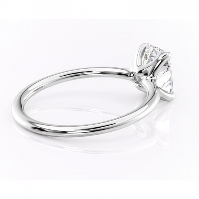 Inel de logodnă Helena din aur Alb 14kt cu moissanite tăietură asscher – Solitar rafinată pentru profil jos | Personalizează și configurează gratuit online [3]