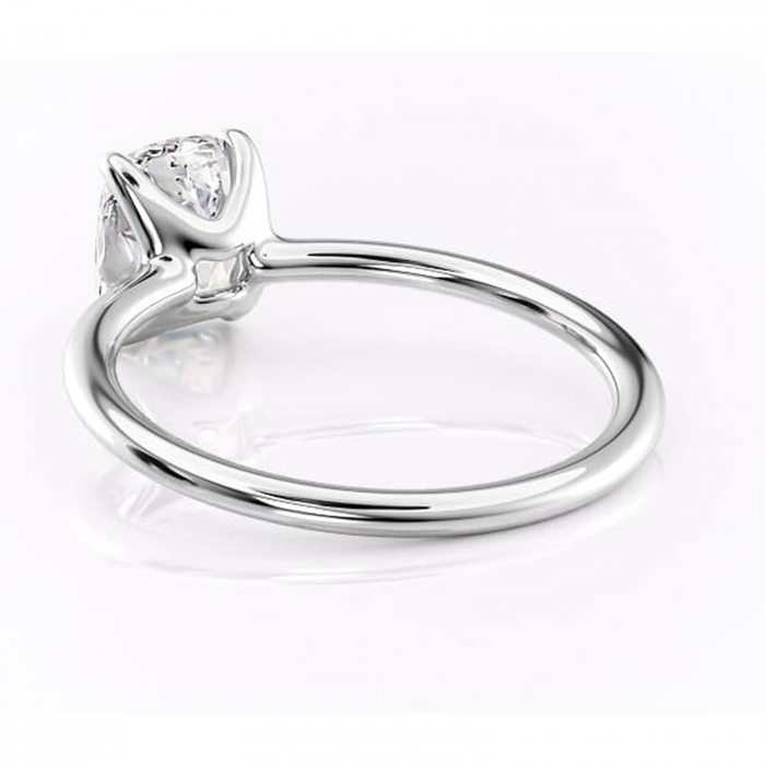 Inel de logodnă Helena din aur Alb 14kt cu moissanite tăietură asscher – Solitar rafinată pentru profil jos | Personalizează și configurează gratuit online [4]