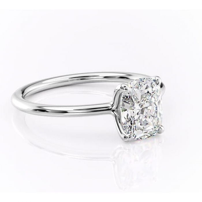 Inel de logodnă Helena din aur Alb 14kt cu moissanite tăietură asscher – Solitar rafinată pentru profil jos | Personalizează și configurează gratuit online [1]