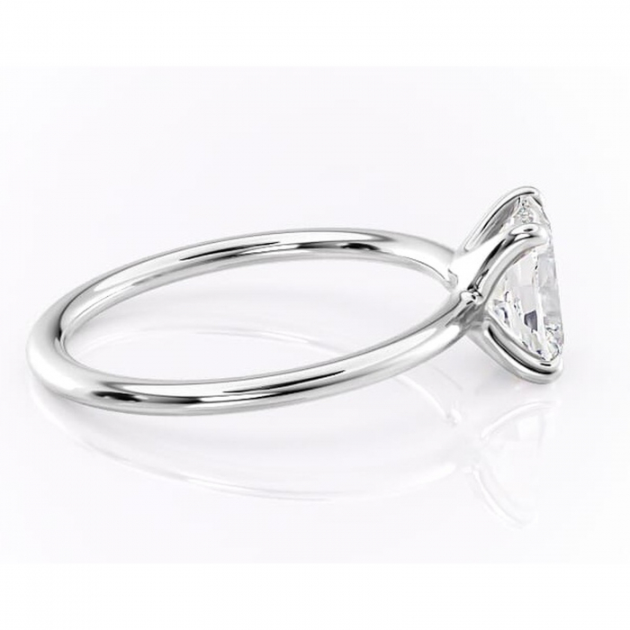 Inel de logodnă Helena din aur Alb 14kt cu moissanite tăietură asscher – Solitar rafinată pentru profil jos | Personalizează și configurează gratuit online [2]