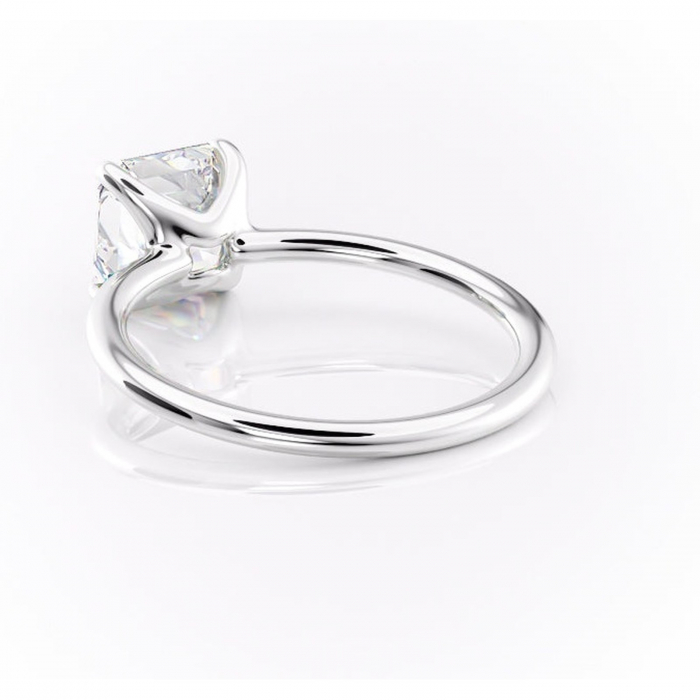 Inel de logodnă Helena din aur Alb 14kt cu moissanite tăietură asscher – Solitar rafinată pentru profil jos | Personalizează și configurează gratuit online [4]