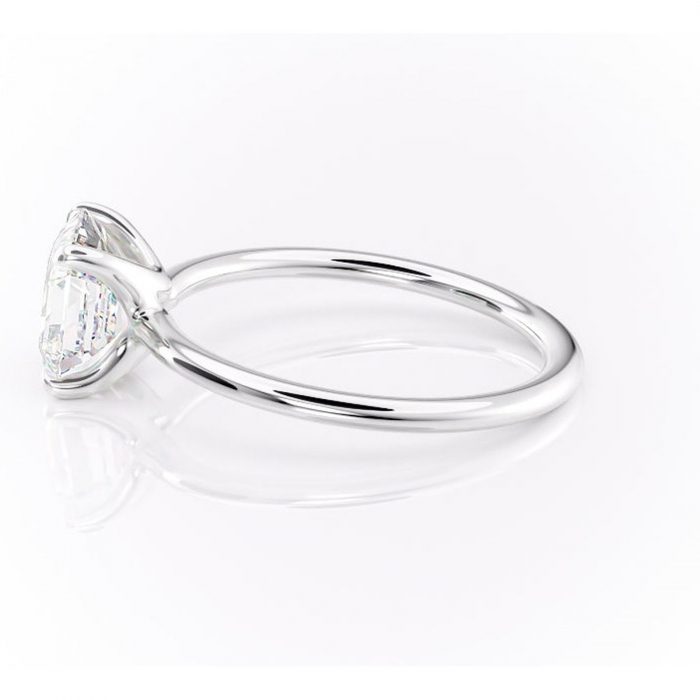 Inel de logodnă Helena din aur Alb 14kt cu moissanite tăietură asscher – Solitar rafinată pentru profil jos | Personalizează și configurează gratuit online [6]