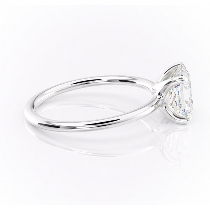 Inel de logodnă Helena din aur Alb 14kt cu moissanite tăietură asscher – Solitar rafinată pentru profil jos | Personalizează și configurează gratuit online [2]