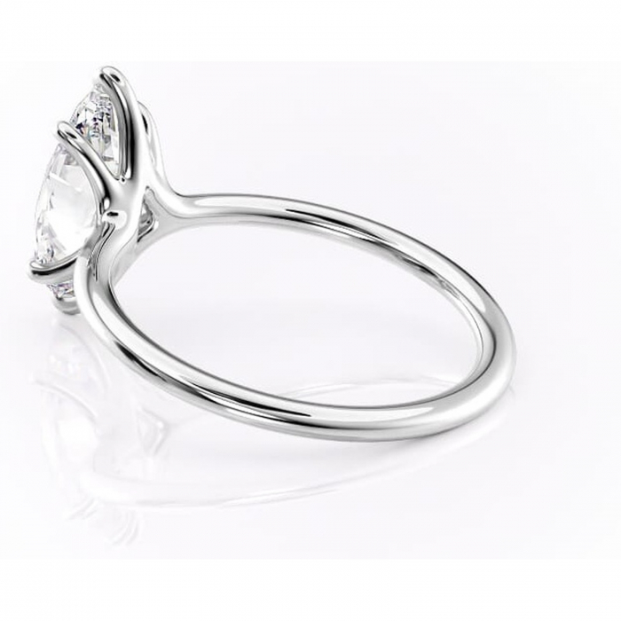 Inel de logodnă Helena din aur Alb 14kt cu moissanite tăietură marquise – Solitar rafinată pentru profil jos | Personalizează și configurează gratuit online [5]