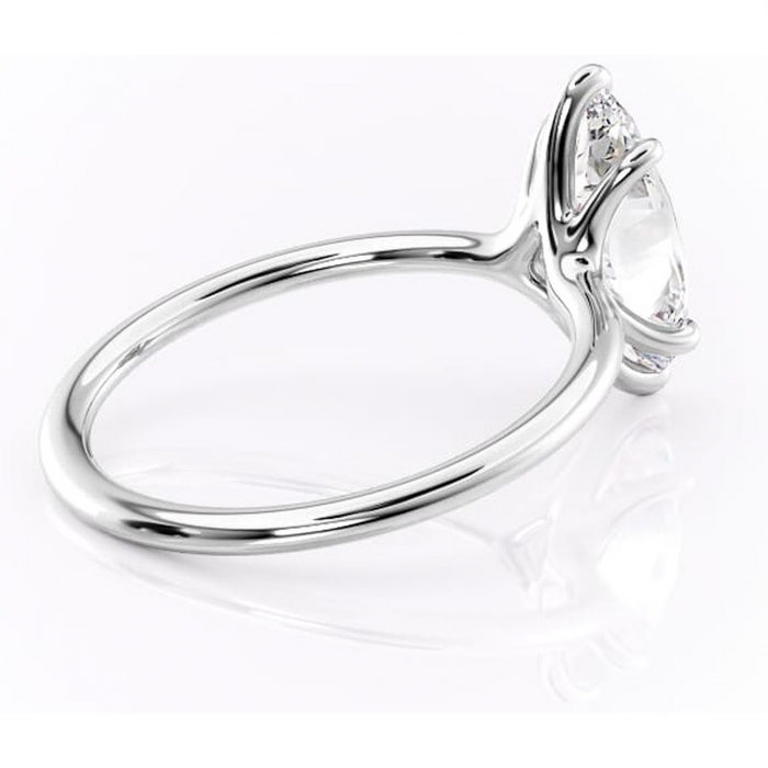Inel de logodnă Helena din aur Alb 14kt cu moissanite tăietură marquise – Solitar rafinată pentru profil jos | Personalizează și configurează gratuit online [3]