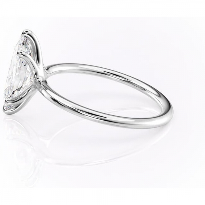 Inel de logodnă Helena din aur Alb 14kt cu moissanite tăietură marquise – Solitar rafinată pentru profil jos | Personalizează și configurează gratuit online [6]