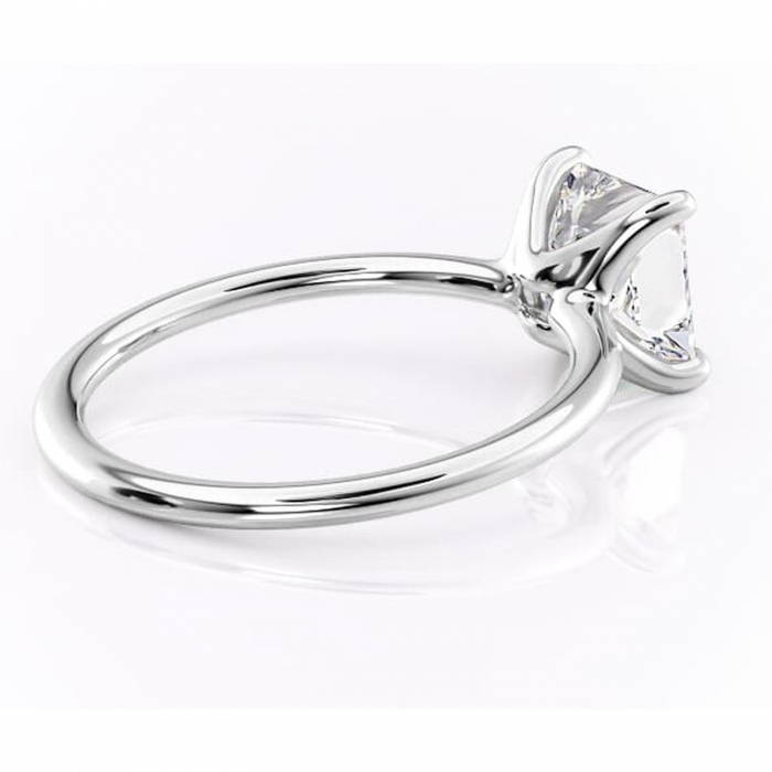Inel de logodnă Helena din aur Alb 14kt cu moissanite tăietură princess – Solitar rafinată pentru profil jos | Personalizează și configurează gratuit online [3]