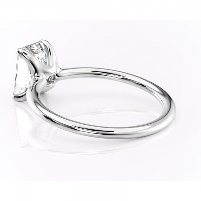 Inel de logodnă Helena din aur Alb 14kt cu moissanite tăietură radiantă – Solitar rafinată pentru profil jos | Personalizează și configurează gratuit online [5]