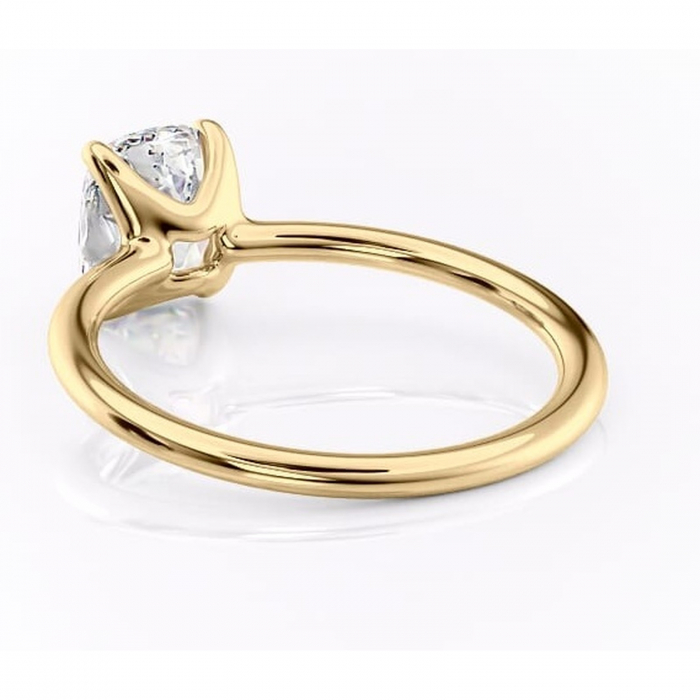 Inel de logodnă Helena din aur Galben 14kt cu moissanite tăietură asscher – Solitar rafinată pentru profil jos | Personalizează și configurează gratuit online [4]