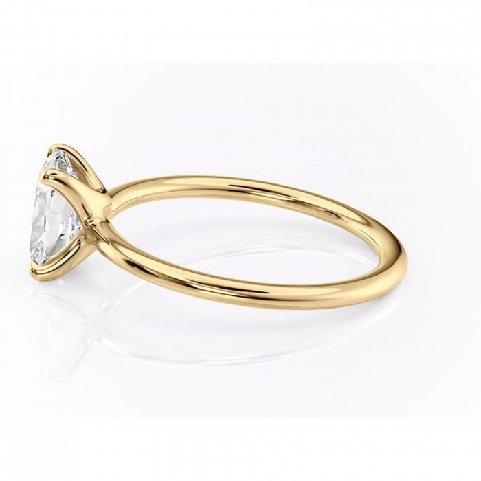 Inel de logodnă Helena din aur Galben 14kt cu moissanite tăietură asscher – Solitar rafinată pentru profil jos | Personalizează și configurează gratuit online [6]