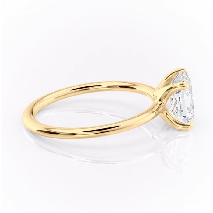Inel de logodnă Helena din aur Galben 14kt cu moissanite tăietură asscher – Solitar rafinată pentru profil jos | Personalizează și configurează gratuit online [2]