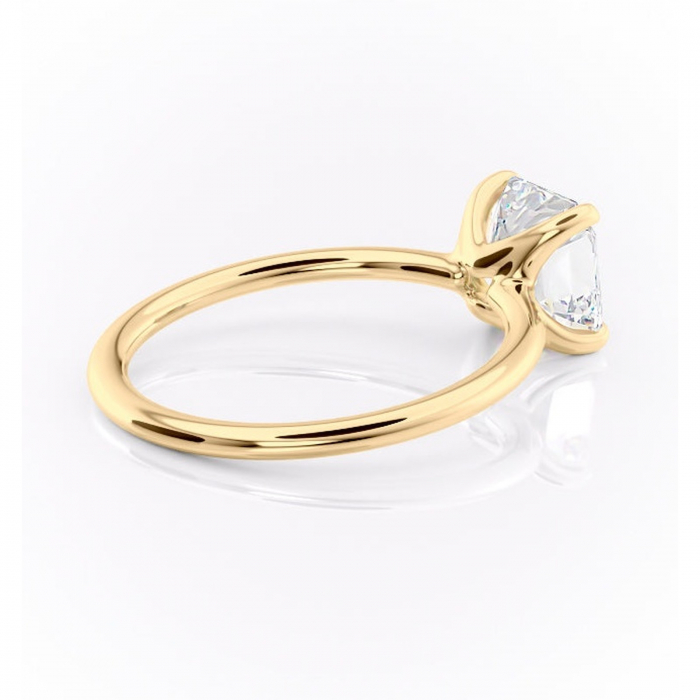 Inel de logodnă Helena din aur Galben 14kt cu moissanite tăietură asscher – Solitar rafinată pentru profil jos | Personalizează și configurează gratuit online [3]