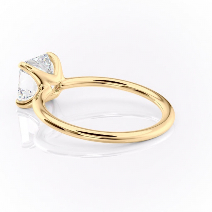 Inel de logodnă Helena din aur Galben 14kt cu moissanite tăietură asscher – Solitar rafinată pentru profil jos | Personalizează și configurează gratuit online [5]