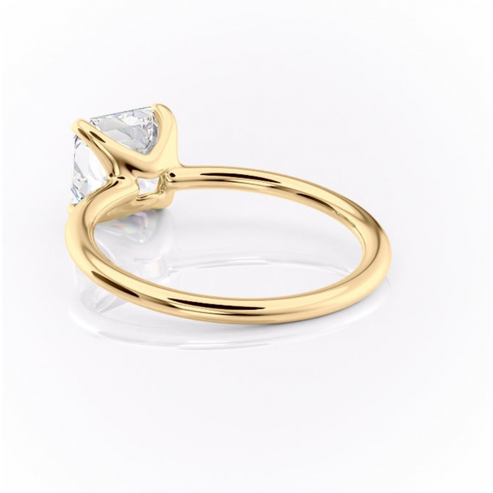 Inel de logodnă Helena din aur Galben 14kt cu moissanite tăietură asscher – Solitar rafinată pentru profil jos | Personalizează și configurează gratuit online [4]
