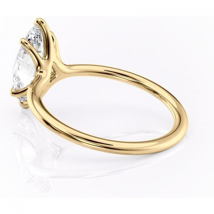 Inel de logodnă Helena din aur Galben 14kt cu moissanite tăietură marquise – Solitar rafinată pentru profil jos | Personalizează și configurează gratuit online [5]