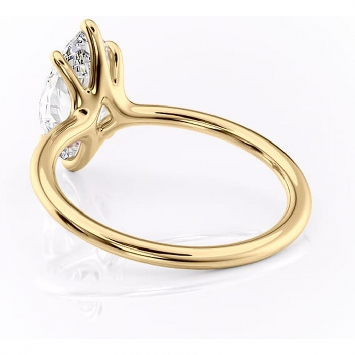 Inel de logodnă Helena din aur Galben 14kt cu moissanite tăietură marquise – Solitar rafinată pentru profil jos | Personalizează și configurează gratuit online [4]