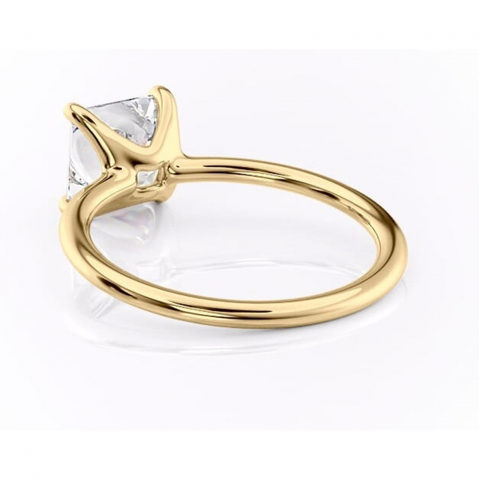 Inel de logodnă Helena din aur Galben 14kt cu moissanite tăietură princess – Solitar rafinată pentru profil jos | Personalizează și configurează gratuit online [4]
