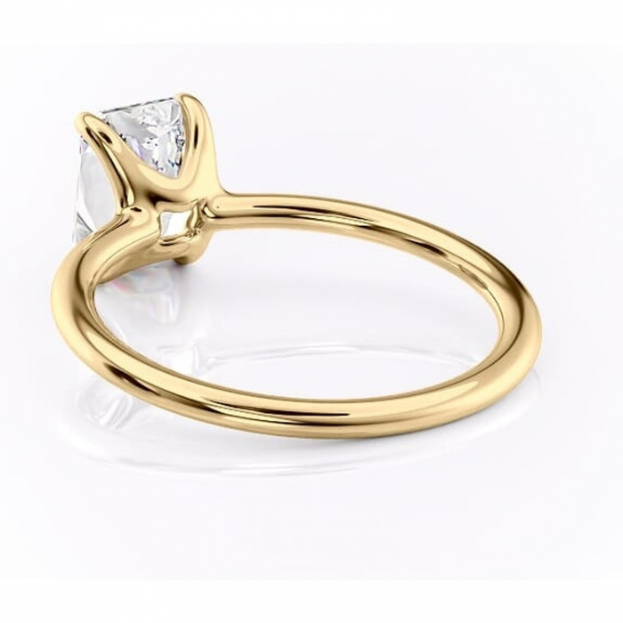Inel de logodnă Helena din aur Galben 14kt cu moissanite tăietură radiantă – Solitar rafinată pentru profil jos | Personalizează și configurează gratuit online [4]