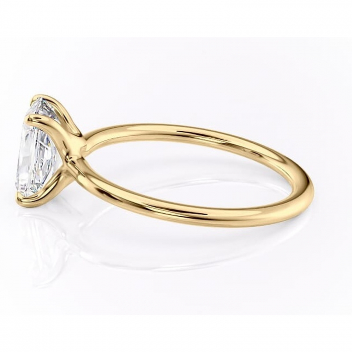 Inel de logodnă Helena din aur Galben 14kt cu moissanite tăietură radiantă – Solitar rafinată pentru profil jos | Personalizează și configurează gratuit online [6]