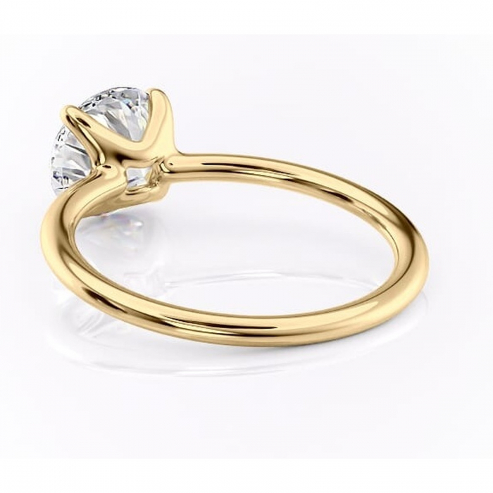 Inel de logodnă Helena din aur Galben 14kt cu moissanite tăietură rotundă – Solitar rafinată pentru profil jos | Personalizează și configurează gratuit online [4]