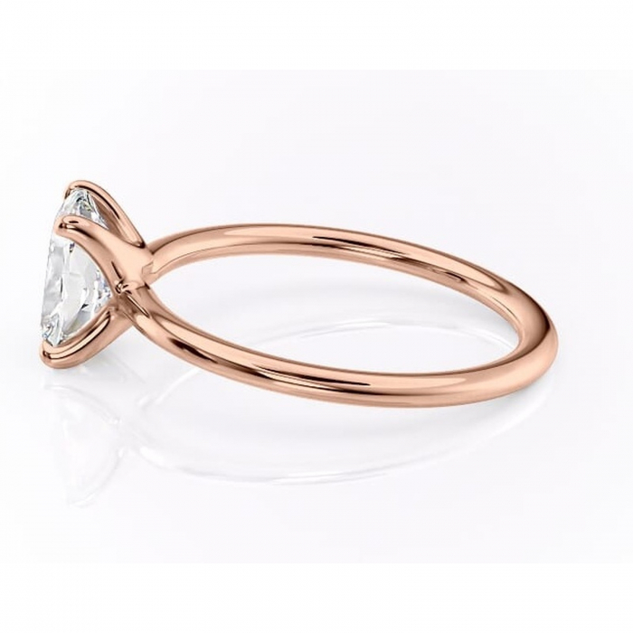 Inel de logodnă Helena din aur Rose 14kt cu moissanite tăietură asscher – Solitar rafinată pentru profil jos | Personalizează și configurează gratuit online [6]