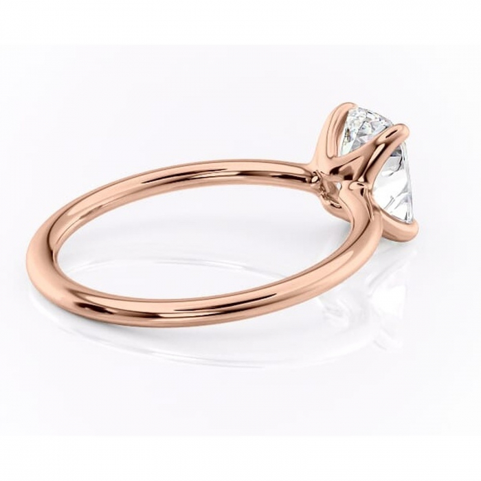 Inel de logodnă Helena din aur Rose 14kt cu moissanite tăietură asscher – Solitar rafinată pentru profil jos | Personalizează și configurează gratuit online [3]