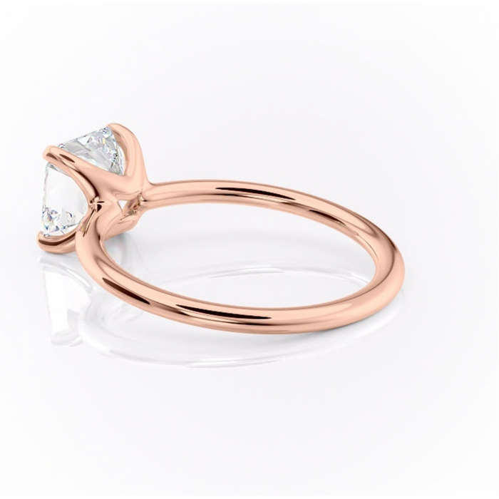 Inel de logodnă Helena din aur Rose 14kt cu moissanite tăietură asscher – Solitar rafinată pentru profil jos | Personalizează și configurează gratuit online [5]