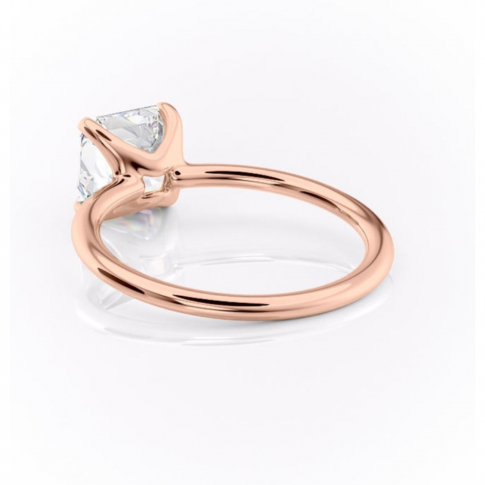 Inel de logodnă Helena din aur Rose 14kt cu moissanite tăietură asscher – Solitar rafinată pentru profil jos | Personalizează și configurează gratuit online [4]
