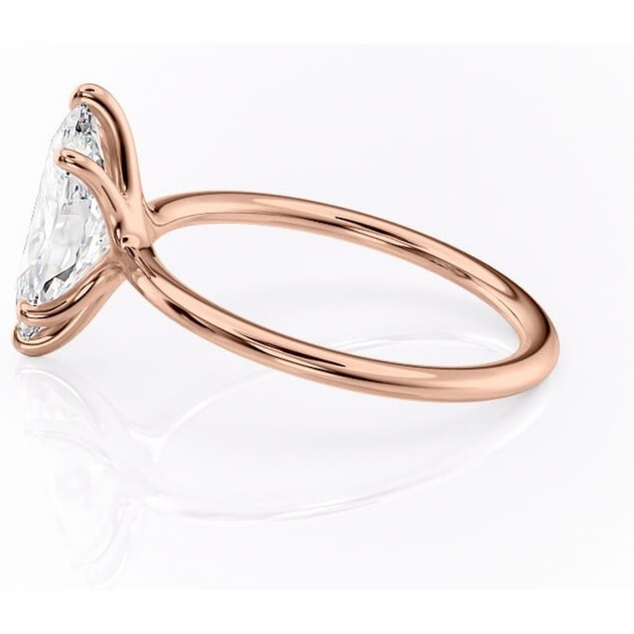 Inel de logodnă Helena din aur Rose 14kt cu moissanite tăietură marquise – Solitar rafinată pentru profil jos | Personalizează și configurează gratuit online [6]