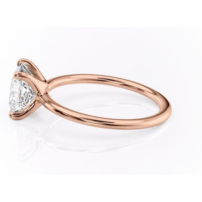 Inel de logodnă Helena din aur Rose 18kt cu moissanite tăietură princess – Solitar rafinată pentru profil jos | Personalizează și configurează gratuit online [6]