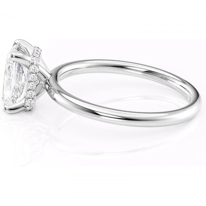 Inel de logodnă Indie din aur Alb 14kt cu moissanite tăietură radiantă – Solitar rafinată pentru profil înalt | Personalizează și configurează gratuit online [6]