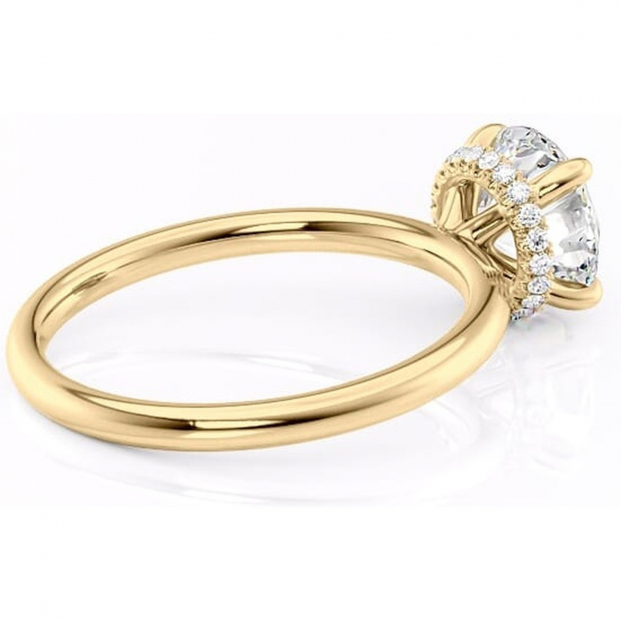Inel de logodnă Indie din aur Galben 14kt cu moissanite tăietură rotundă – Solitar rafinată pentru profil înalt | Personalizează și configurează gratuit online [3]