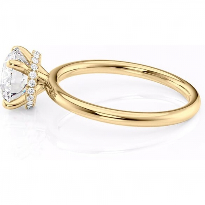 Inel de logodnă Indie din aur Galben 14kt cu moissanite tăietură rotundă – Solitar rafinată pentru profil înalt | Personalizează și configurează gratuit online [6]