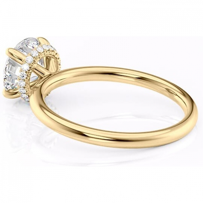 Inel de logodnă Indie din aur Galben 14kt cu moissanite tăietură rotundă – Solitar rafinată pentru profil înalt | Personalizează și configurează gratuit online [5]