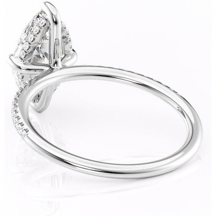 Inel de logodnă Isadora din aur Alb 14kt cu moissanite tăietură marquise – Montură pavé rafinată pentru profil înalt | Personalizează și configurează gratuit online [4]