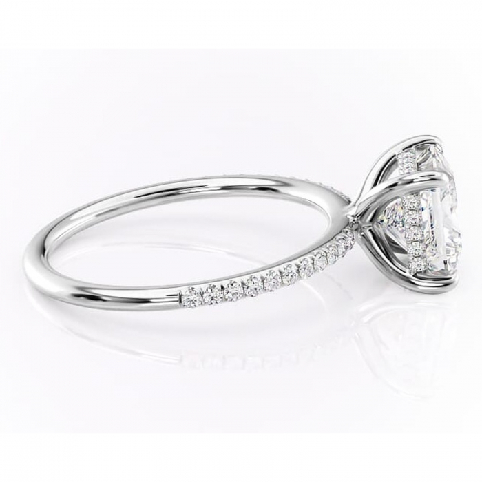 Inel de logodnă Isadora din aur Alb 14kt cu moissanite tăietură princess – Montură pavé rafinată pentru profil înalt | Personalizează și configurează gratuit online [2]